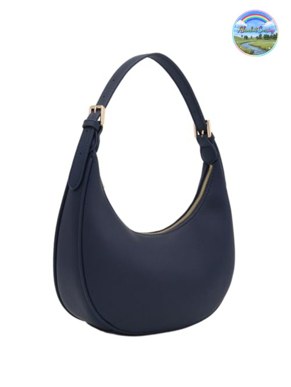 Faux Leather Crescent Shoulder Bag Underarm Purse
